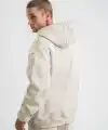 ERKEK  3 iplik Pamuklu Oversize Kapşonlu Yıkamalı SweatShirt Hoodie - Krem
