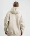 ERKEK  3 iplik Pamuklu Oversize Kapşonlu Yıkamalı SweatShirt Hoodie - Krem