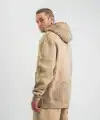 ERKEK 3 iplik Pamuklu Oversize Kapüşonlu Yıkamalı Hoodie SweatShirt - Bej