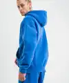 ERKEK 3 İplik Pamuklu Oversize Kapüşonlu Yıkamalı Hoodie SweatShirt - Mavi
