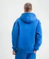 ERKEK 3 İplik Pamuklu Oversize Kapüşonlu Yıkamalı Hoodie SweatShirt - Mavi