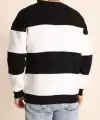 Erkek 3 iplik pamuklu Parçalı Bisiklet Yaka SweatShirt - Siyah
