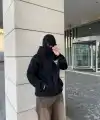 Erkek 3 iplik Samuray kapüşonlu ZIP Fermuarlı SweatShirt Hoodie - Siyah