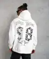 Erkek 98 Baskılı Kapşonlu 3 iplik pamuklu Sweatshirt hoodie - Beyaz