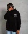Erkek 98 Baskılı Kapüşonlu 3 iplik pamuklu hoodie Sweatshirt - Siyah