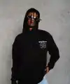 Erkek 98 Baskılı Kapüşonlu 3 iplik pamuklu hoodie Sweatshirt - Siyah