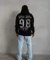 Erkek 98 Baskılı Kapüşonlu 3 iplik pamuklu hoodie Sweatshirt - Siyah