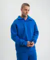 Erkek Açık Yakalı Oversize 3 İplik Pamuklu Sweatshirt - Mavii