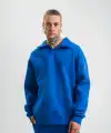 Erkek Açık Yakalı Oversize 3 İplik Pamuklu Sweatshirt - Mavii