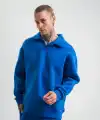 Erkek Açık Yakalı Oversize 3 İplik Pamuklu Sweatshirt - Mavii