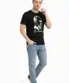 Erkek Atatürk Baskılı Tişört Kısa Kollu Bisiklet Yaka T-Shirt - Siyah