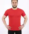 Erkek Basic Tişört Bisiklet Yaka Kısa Kol Günlük Yazlık Slim fit T-Shirt - Kırmızı