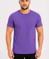 Erkek Basic Tişört Bisiklet Yaka Kısa Kol Günlük Yazlık Slim fit T-Shirt - Mor