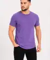 Erkek Basic Tişört Bisiklet Yaka Kısa Kol Günlük Yazlık Slim fit T-Shirt - Mor