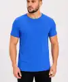 Erkek Basic Tişört Bisiklet Yaka Kısa Kol Günlük Yazlık Slim fit T-Shirt - Saks Mavisi
