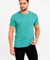 Erkek Basic Tişört Bisiklet Yaka Kısa Kol Günlük Yazlık Slim fit T-Shirt - Su Yeşili