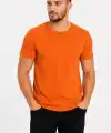 Erkek Basic Tişört Bisiklet Yaka Kısa Kol Günlük Yazlık Slim fit T-Shirt - Turuncu