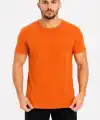 Erkek Basic Tişört Bisiklet Yaka Kısa Kol Günlük Yazlık Slim fit T-Shirt - Turuncu