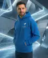Erkek Baskılı Kapüşonlu Cepli Hoodie 3 İplik Pamuklu Sweatshirt - Saks Mavisii