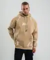 Erkek Baskılı Kapüşonlu Oversize 3 İplik Pamuklu SweatShirt Hoodie - Füme