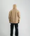 Erkek Baskılı Kapüşonlu Oversize 3 İplik Pamuklu SweatShirt Hoodie - Füme