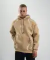 Erkek Baskılı Kapüşonlu Oversize 3 İplik Pamuklu SweatShirt Hoodie - Füme