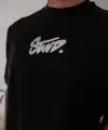 Erkek Baskılı Oversize T-shirt - Siyah