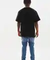 Erkek Baskılı T-Shirt Kısa Kol Bisiklet Yaka Rahat Kalıp Günlük Tişört - Siyah