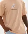 Erkek Baskılı T-Shirt Kısa Kol Bisiklet Yaka Rahat Kalıp Tişört - Bej