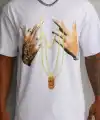 Erkek Baskılı T-Shirt Kısa Kol Bisiklet Yaka Rahat Kalıp Tişört - Beyaz
