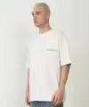Erkek Baskılı T-Shirt Kısa Kol Bisiklet Yaka Rahat Kalıp Tişört - Beyaz
