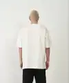 Erkek Baskılı T-Shirt Kısa Kol Bisiklet Yaka Rahat Kalıp Tişört - Beyaz