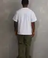 Erkek Baskılı T-Shirt Kısa Kol Bisiklet Yaka Rahat Kalıp Tişört - Beyaz