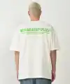 Erkek Baskılı T-Shirt Kısa Kol Bisiklet Yaka Rahat Kalıp Tişört - Beyaz