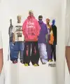 Erkek Baskılı T-Shirt Kısa Kol Bisiklet Yaka Rahat Kalıp Tişört - Beyaz