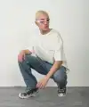 Erkek Baskılı T-Shirt Kısa Kol Bisiklet Yaka Rahat Kalıp Tişört - Beyaz