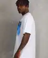 Erkek Baskılı T-Shirt Kısa Kol Bisiklet Yaka Rahat Kalıp Tişört - Beyaz