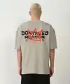 Erkek Baskılı T-Shirt Kısa Kol Bisiklet Yaka Rahat Kalıp Tişört  - Boyalı Gri