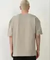 Erkek Baskılı T-Shirt Kısa Kol Bisiklet Yaka Rahat Kalıp Tişört - Boyalı Gri