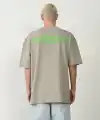 Erkek Baskılı T-Shirt Kısa Kol Bisiklet Yaka Rahat Kalıp Tişört  - Boyalı Gri