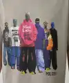Erkek Baskılı T-Shirt Kısa Kol Bisiklet Yaka Rahat Kalıp Tişört - Boyalı Gri