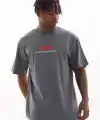 Erkek Baskılı T-Shirt Kısa Kol Bisiklet Yaka Rahat Kalıp Tişört - Füme