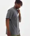 Erkek Baskılı T-Shirt Kısa Kol Bisiklet Yaka Rahat Kalıp Tişört  - Füme