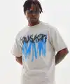 Erkek Baskılı T-Shirt Kısa Kol Bisiklet Yaka Rahat Kalıp Tişört - Gri