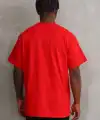 Erkek Baskılı T-Shirt Kısa Kol Bisiklet Yaka Rahat Kalıp Tişört - Kırmızı