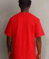 Erkek Baskılı T-Shirt Kısa Kol Bisiklet Yaka Rahat Kalıp Tişört - Kırmızı