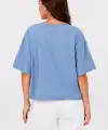 Erkek Baskılı T-Shirt Kısa Kol Bisiklet Yaka Rahat Kalıp Tişört - Mavi