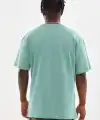 Erkek Baskılı T-Shirt Kısa Kol Bisiklet Yaka Rahat Kalıp Tişört - Mint Yeşili