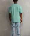 Erkek Baskılı T-Shirt Kısa Kol Bisiklet Yaka Rahat Kalıp Tişört - Mint Yeşili
