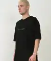 Erkek Baskılı T-Shirt Kısa Kol Bisiklet Yaka Rahat Kalıp Tişört  - Siyah